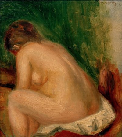 裸体女人坐 作者 Pierre Auguste Renoir