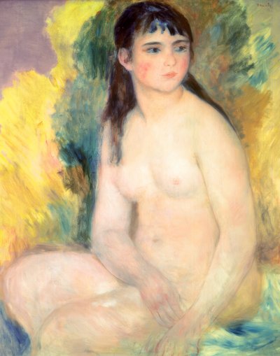 裸体女人坐 作者 Pierre Auguste Renoir