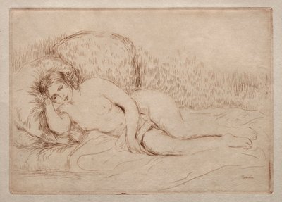 躺着的裸体女人，1906年。 作者 Pierre Auguste Renoir