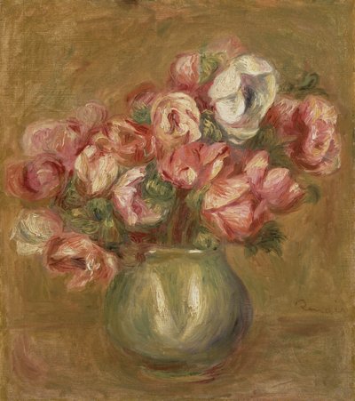 1906年，绿色花瓶中的鲜花 作者 皮埃尔·奥古斯特·雷诺阿