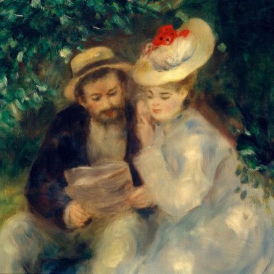 秘密（La Tonnelle） 作者 皮埃尔·奥古斯特·雷诺阿