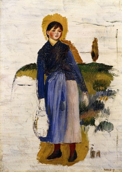 红袜女孩，1886年 作者 皮埃尔·奥古斯特·雷诺阿