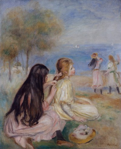 海边的女孩》，约1875年（布面油画） 作者 皮埃尔·奥古斯特·雷诺阿