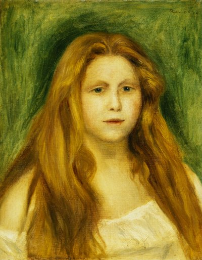 女团长一位年轻女子的头，1888年 作者 皮埃尔·奥古斯特·雷诺阿