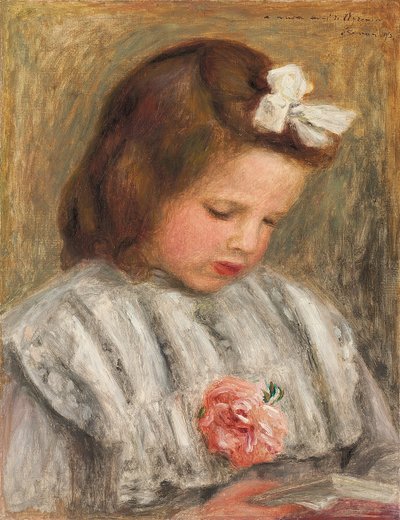 一个女孩的头；小女孩的头c。 1893 作者 皮埃尔·奥古斯特·雷诺阿