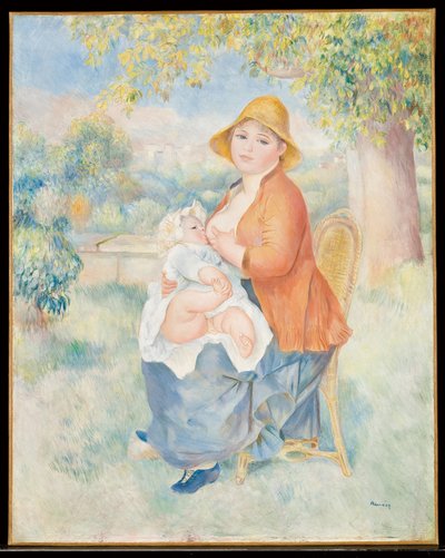 乳房的孩子，1886年 作者 皮埃尔·奥古斯特·雷诺阿