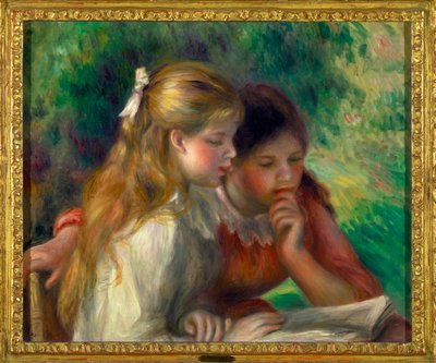 阅读 两个正在阅读的小女孩 - Pierre Auguste Renoir (1841-1919) 的绘画 1892 Dim 0.55 x 0.65 m 巴黎卢浮宫博物馆 强制性提及：捐赠 Helene et Victor Lyon 作者 皮埃尔·奥古斯特·雷诺阿