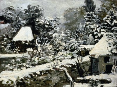 风景，雪景效果，约1868年 作者 皮埃尔·奥古斯特·雷诺阿