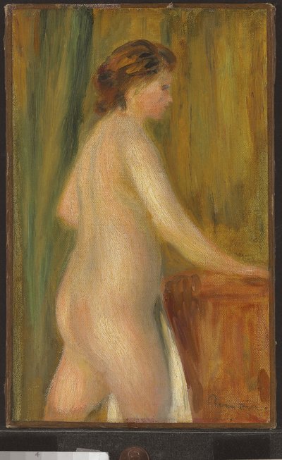 带浴巾的裸体，约摄于1900年 作者 Pierre Auguste Renoir