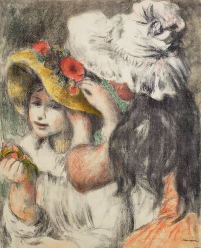 固定帽子，1898年 作者 皮埃尔·奥古斯特·雷诺阿
