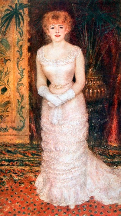 女演员珍妮·萨玛莉的肖像，1878年 作者 皮埃尔·奥古斯特·雷诺阿