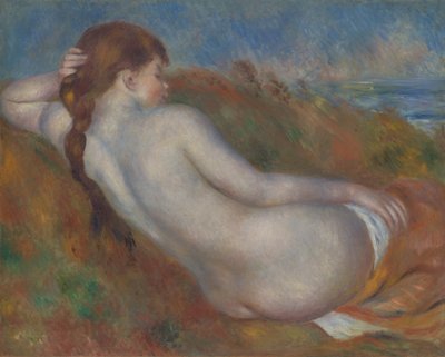 斜倚裸体，1883年。 作者 Pierre Auguste Renoir