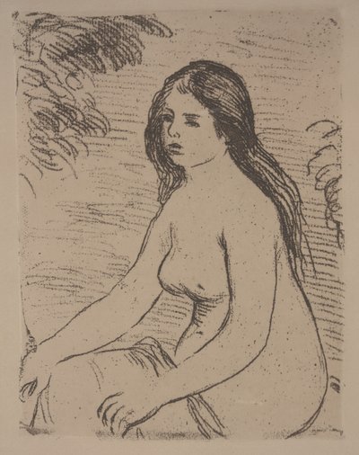 坐着的女性裸体 作者 Pierre Auguste Renoir