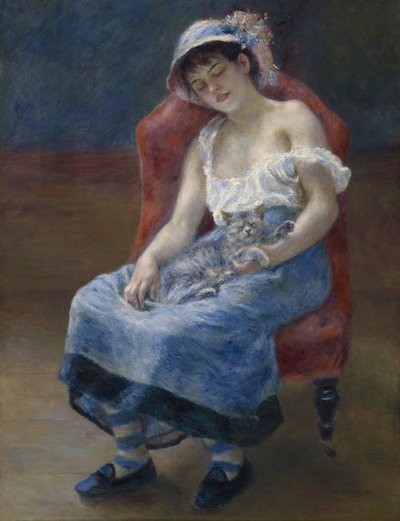 沉睡的女孩，1880年 作者 皮埃尔·奥古斯特·雷诺阿