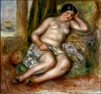 沉睡的欧达丽人或拖鞋欧达丽人。皮埃尔-奥古斯特-雷诺阿（Pierre-Auguste Renoir）的画作。 作者 皮埃尔·奥古斯特·雷诺阿