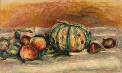 有甜瓜的静物（Nature morte au melon） 作者 皮埃尔·奥古斯特·雷诺阿