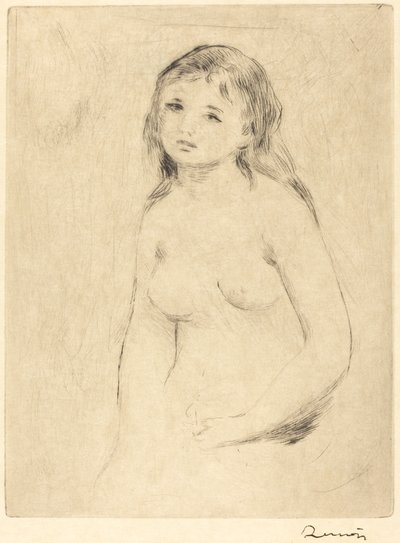 沐浴者的研究 Etude pour une baigneuse, 19世纪末至20世纪初。 作者 皮埃尔·奥古斯特·雷诺阿
