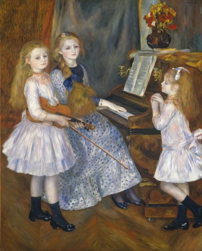 卡图尔·门德斯的女儿，休格特（Huguette），1871-1964年，克劳丁（Claudine）1876-1937 ...，1888年。 作者 皮埃尔·奥古斯特·雷诺阿