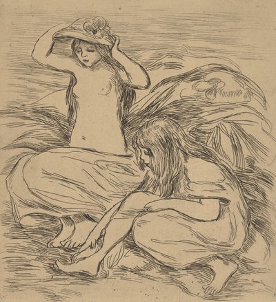 两个洗澡的人 Les Deux Baigneuses, 1895. 作者 皮埃尔·奥古斯特·雷诺阿