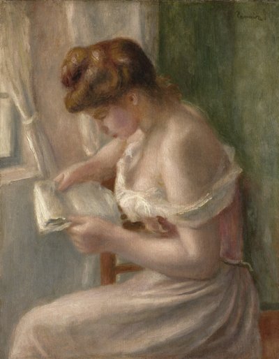 女人读书，约1895年 作者 皮埃尔·奥古斯特·雷诺阿