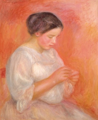 女人缝纫 作者 皮埃尔·奥古斯特·雷诺阿