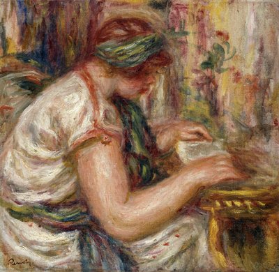 阿拉伯人服饰阅读中的女人； 1919年阿拉伯上衣读书的女人 作者 皮埃尔·奥古斯特·雷诺阿