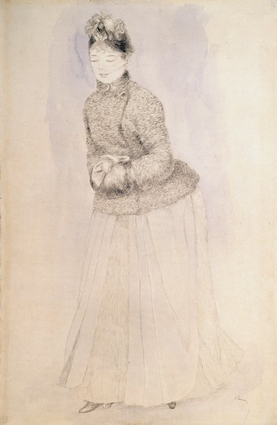 带着笨拙的女人，c1883-c1884。 作者 皮埃尔·奥古斯特·雷诺阿