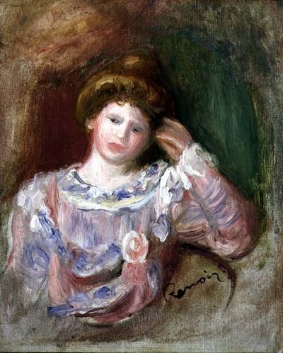 抱着头的女人，约1907年（布面油画） 作者 皮埃尔·奥古斯特·雷诺阿