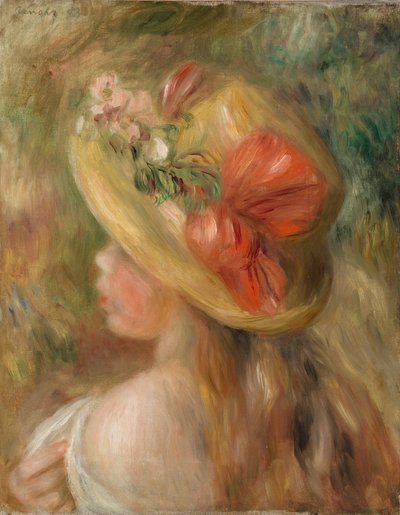 戴帽子的年轻女孩 作者 Pierre Auguste Renoir