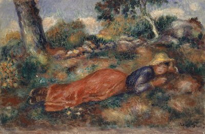 躺在草地上的年轻女子 Jeune fille couchée sur l