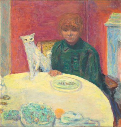 La femme au chat女人与猫，1912年。 作者 皮埃尔·邦纳德