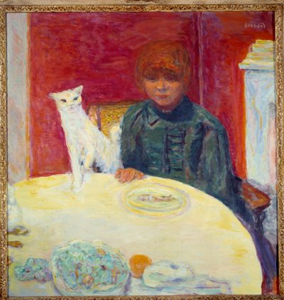 La Woman au chat ou le chat required Pierre Bonnard (1867-1947) 20 世纪 Sun 的绘画。 0.78x0.77 m 巴黎，奥赛博物馆 作者 皮埃尔·邦纳德
