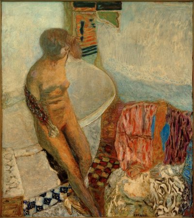 裸体在浴缸里（浴缸外） 作者 Pierre Bonnard