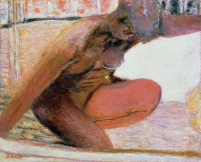 1940年，裸体蹲伏在巴斯 作者 Pierre Bonnard
