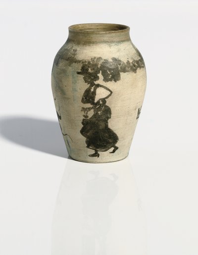 Petit花瓶：scènede rue，约1894年-95年（在未上釉的彩绘瓷栏杆花瓶上使用印度墨水） 作者 皮埃尔·邦纳德
