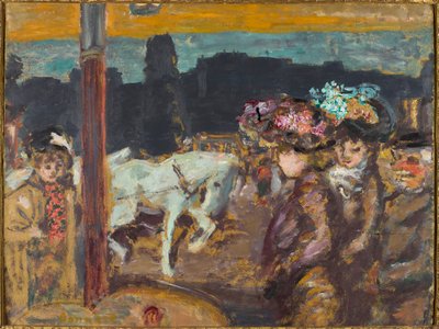 Clichy地方 树林里的马和女孩，约1894年。 作者 皮埃尔·邦纳德