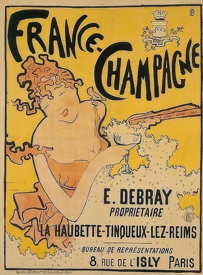法国香槟的海报。 1889-1891 作者 Pierre Bonnard