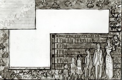 Petit Solfege的素描，1893年（铅笔，画笔和墨水在纸上用wc） 作者 皮埃尔·邦纳德