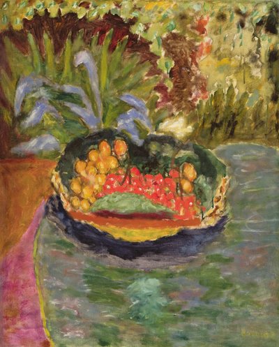 静物与水果，c.1943-44 作者 Pierre Bonnard