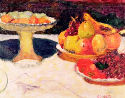 静物与水果碗，1933年 作者 Pierre Bonnard