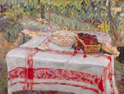 静物与桌布，c.1914 作者 Pierre Bonnard