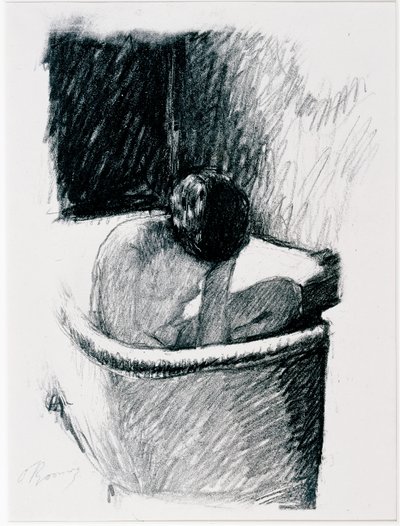 浴场，约1925年（平版印刷）。 作者 皮埃尔·邦纳德