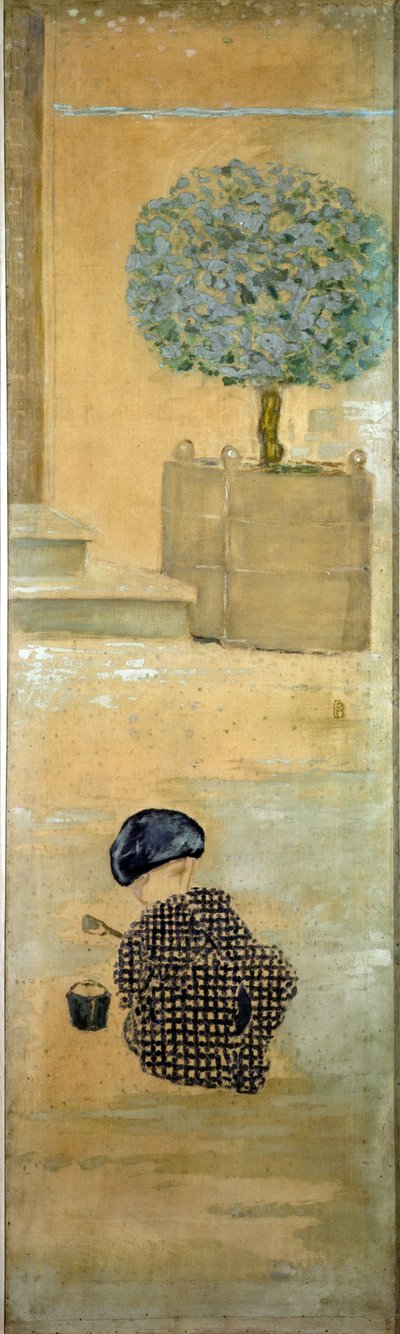 有沙堡的孩子，或有桶的孩子，1894年 作者 Pierre Bonnard