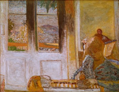 The French Window (Matin a Le Cannet) Painting by Pierre Bonnard (1867-1947) 1932. Oil on canvas. Dim. 86x112 cm Collection Privee 作者 皮埃尔·邦纳德