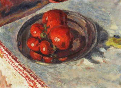 番茄;托马茨（Tomates），约于1924年（画布上的纸上油画） 作者 皮埃尔·邦纳德