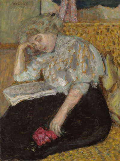 玫瑰的女人； Femme a la rose，1908年 作者 皮埃尔·邦纳德