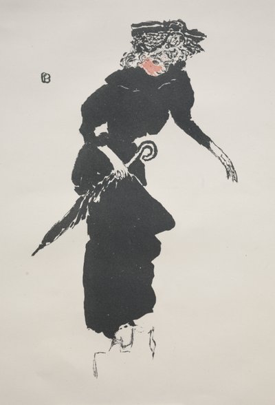 撑伞的女人 作者 由 L'Estampeoriginale 在专辑 de la Revue blanche 中出版