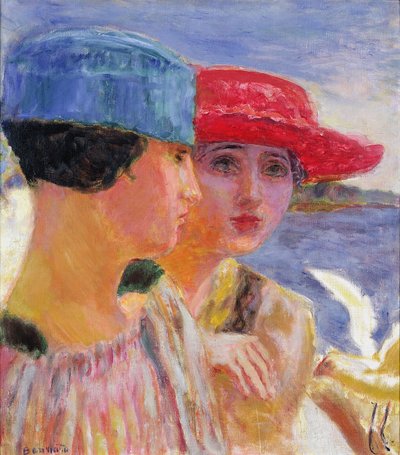 有海鸥的少妇，1917年 作者 皮埃尔·邦纳德