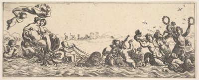 坐在贝壳里的两个女人，1615-42。 作者 皮埃尔·布雷比埃特