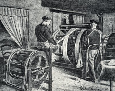 丝绸作品：皮埃尔·卡梅特私人收藏的“Excursion a travers les metiers”丝绸雕刻展开 作者 皮埃尔·卡尔梅特